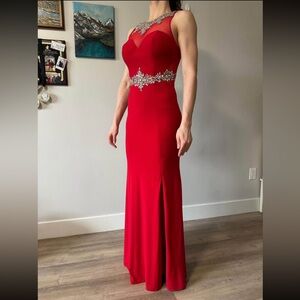 Elegant Red Evening Gown